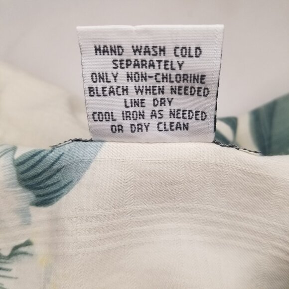 Knightsbridge Men XL Silk Blend Short Sleeve Button Up Hawaiian Ivory Shirt - Picture 15 of 15